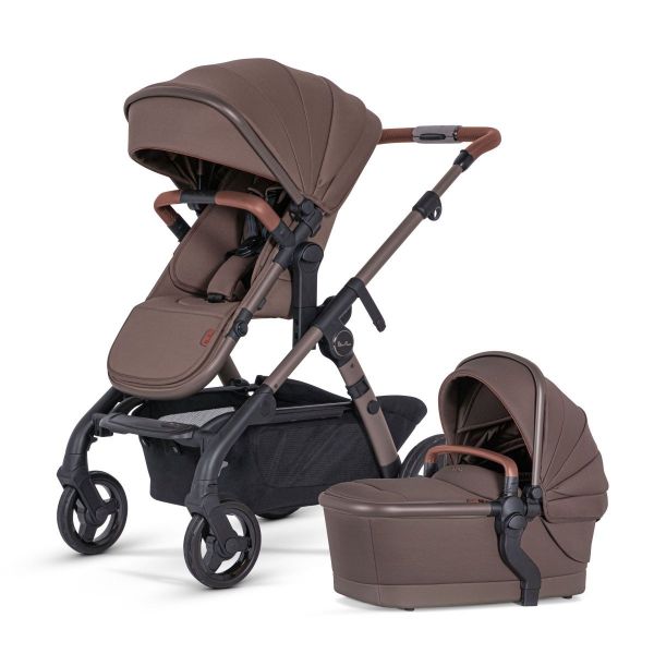 Picture of Wave 3 Complete Stroller System -  Seat, Bassinet, & Tandem Seat - Caramel | Silver Cross