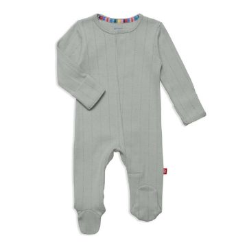 Picture of Magnetic Me Love Lines Seagrass Organic Pointelle Footie