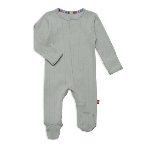 Picture of Magnetic Me Love Lines Seagrass Organic Pointelle Footie