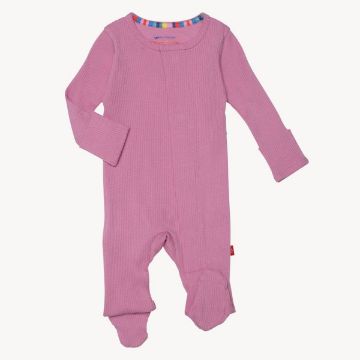 Picture of Magnetic Me Mauve Ribbed Organic Cotton Footie