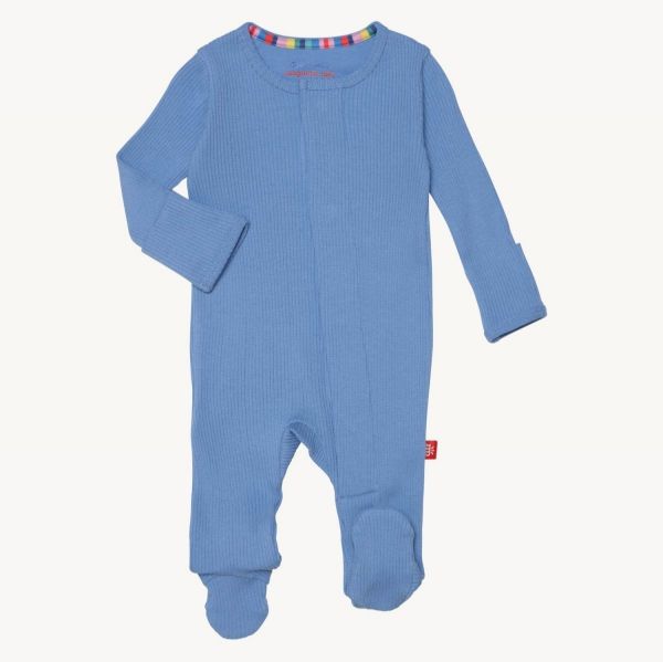 Picture of Magnetic Me Blue Skies Ribbed Organic Cotton Footie