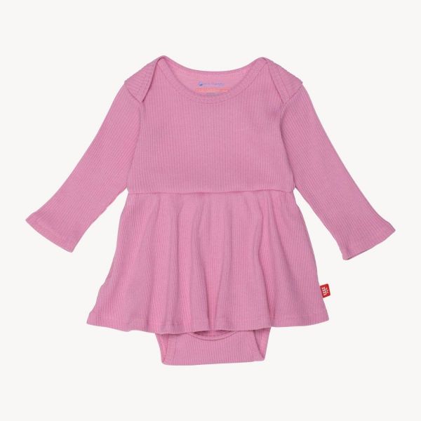 Picture of Magnetic Me Mauve Ribbed Organic Cotton Bodysuit Dress