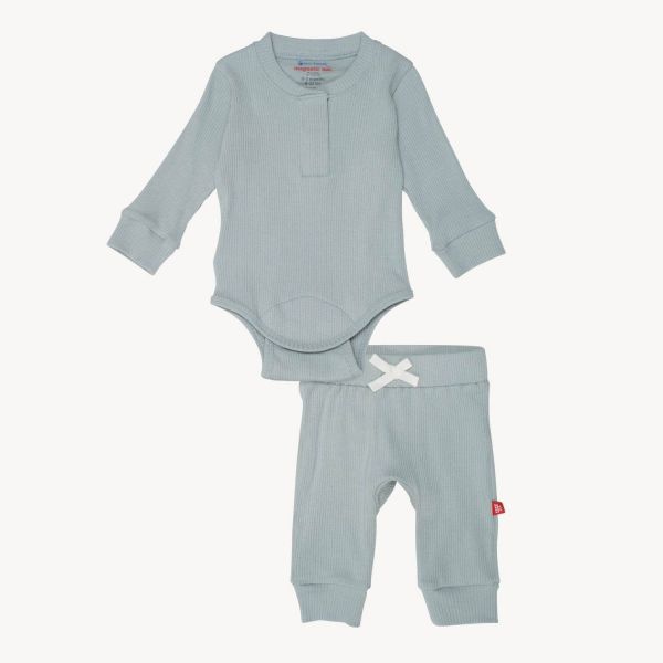 Picture of Magnetic Me Mist Ribbed Organic Cotton Kimono Take Me Home Set