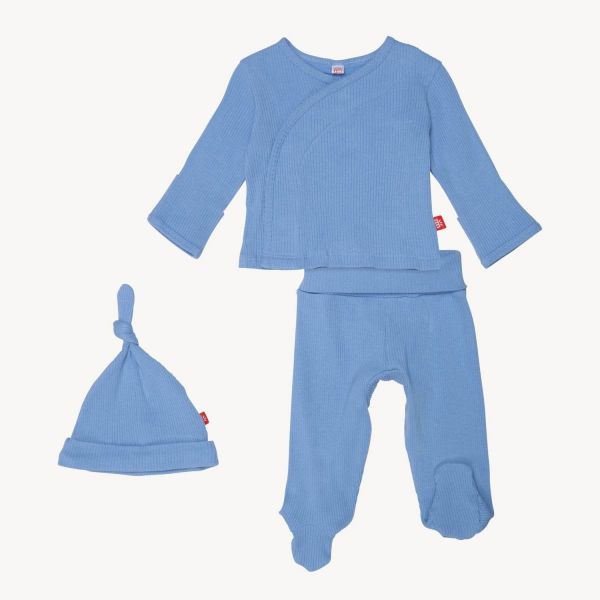 Picture of Magnetic Me Blue Skies Ribbed Organic Cotton Kimono Take Me Home Set