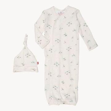 Picture of Tiny Diny Organic Cotton  Gown + Hat Set (Newborn - 3 Months) | Magnetic Me