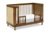 Picture of Marin with Cane 3-in-1 Convertible Crib - Walnut with Blond Cane | by Namesake