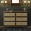 Picture of Marin with Cane 6 Drawer Assembled Dresser - Walnut with Blond Cane | by Namesake