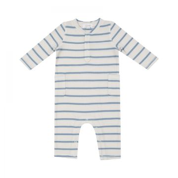 Picture of Angel Dear Uni Romper Ribbed Modal - Stripe Glacier Lake