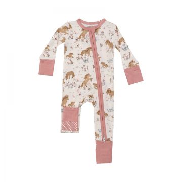 Picture of Angel Dear 2 Way Zipper Romper - Pretty Ponies