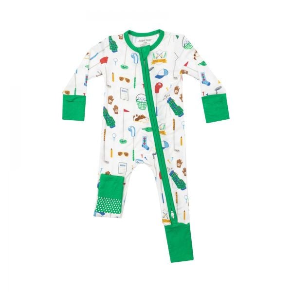 Picture of Angel Dear 2 Way Zipper Romper - Golf Club White