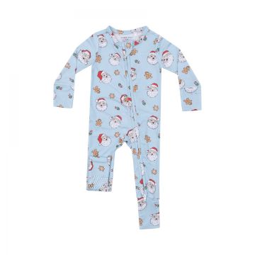 Picture of Angel Dear 2 Way Zipper Romper - Vintage Santas Blue