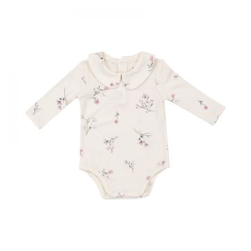 Picture of Angel Dear Peter Pan Collar Ribbed Modal Bodysuit - Wispy Floral