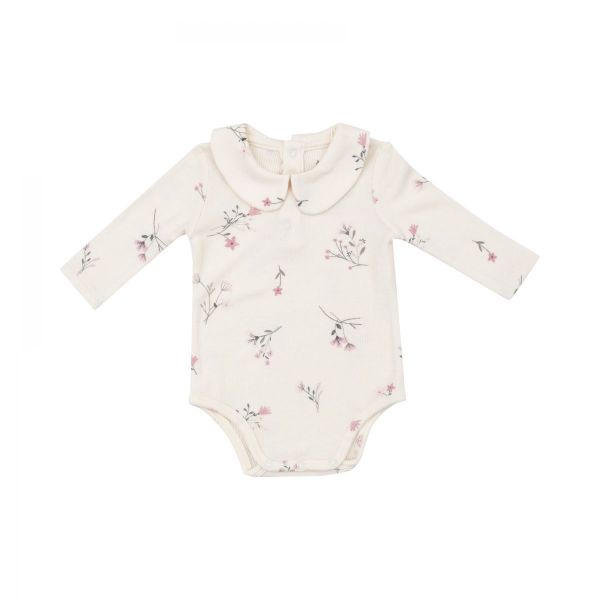 Picture of Angel Dear Peter Pan Collar Ribbed Modal Bodysuit - Wispy Floral