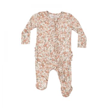 Picture of Angel Dear Bamboo 2 Way Zipper Footie - Sweet Rose Calico