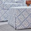 Picture of Sarah Flint x Namesake Crawford Gliding Ottoman -  Blue Lattice Performance Eco-Weave