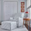 Picture of Sarah Flint x Namesake Crawford Gliding Ottoman -  Blue Lattice Performance Eco-Weave