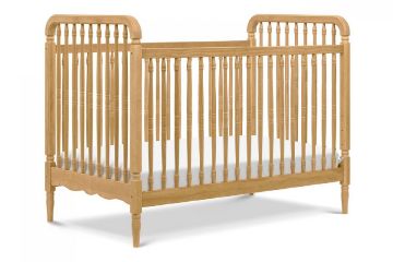 Picture of Liberty 3-in-1 Convertible Spindle Crib with Toddler Bed Conversion Kit - Honey | Namesake Home
