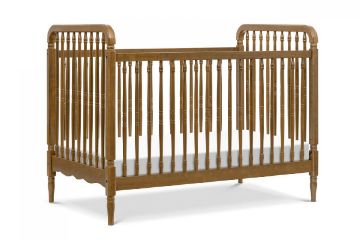 Picture of Liberty 3-in-1 Convertible Spindle Crib with Toddler Bed Conversion Kit - Natural Walnut | Namesake Home