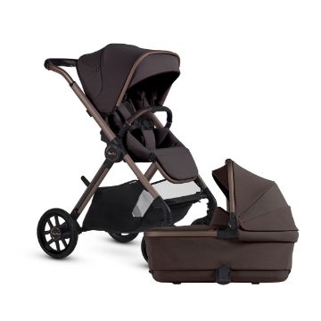 Picture of Reef 2 Stroller + Folding Bassinet Package  - Ganache (Chocolate) | Silver Cross