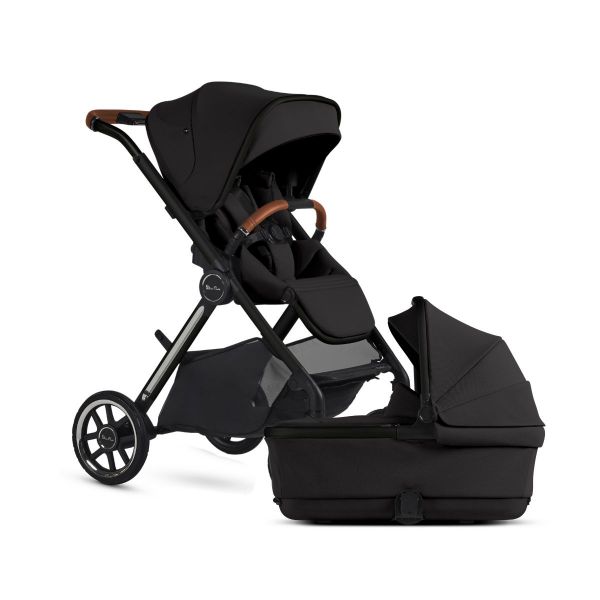 Picture of Reef 2 Stroller + Folding Bassinet Package  - Nocturne (Black) | Silver Cross