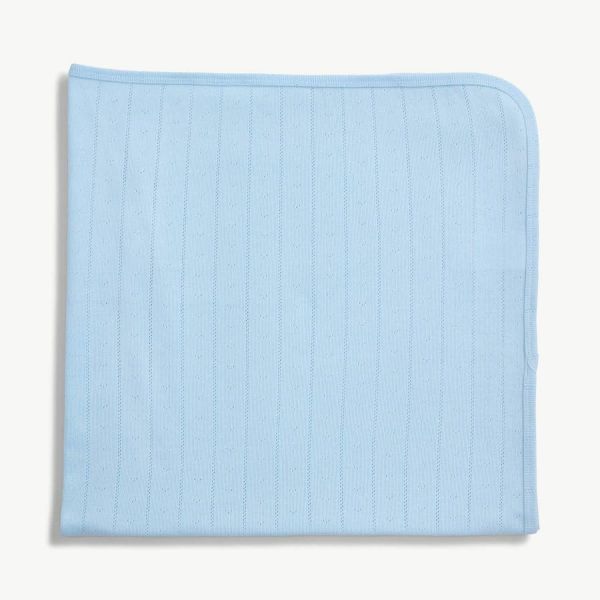 Picture of Love Line Blue Baby Organic Pointelle Blanket | Magnetic Me