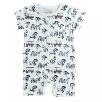 Picture of Heyward House Short Sleeve Playtime Romper - Horse Carriages