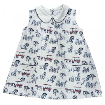 Picture of Heyward House Sleeveless Pocket Twirl Dress - Horse Sketches
