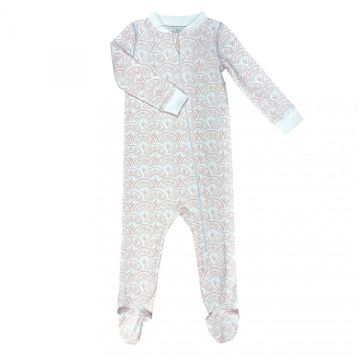 Picture of Heyward House Zipper Footie - Pink Scallop