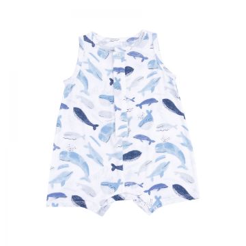 Picture of Angel Dear Blue Whales Sleveless Shortie Romper