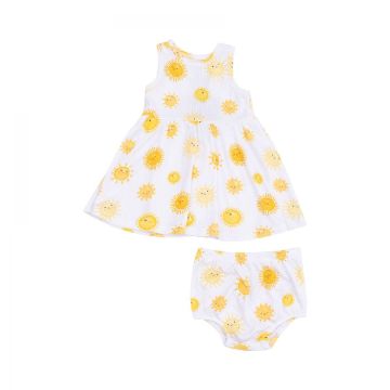 Picture of Angel Dear Happy Suns Ribbed Modal Tank Dress And Bloomer Set