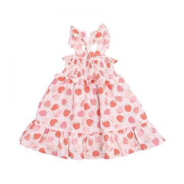 Picture of Angel Dear Strawberry Bliss Organic Cotton Smocked Ruffle Sundress