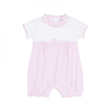 Picture of Angel Dear Stripe Classic Pink Bunny Ruffle Romper