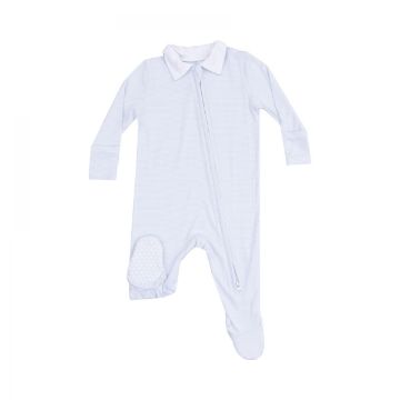 Picture of Angel Dear Stripe Classic Blue Polo 2 Way Zipper Footie
