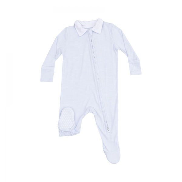 Picture of Angel Dear Stripe Classic Blue Polo 2 Way Zipper Footie