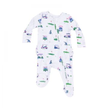 Picture of Angel Dear Vintage Golf Carts Pink 2 Way Zipper Footie