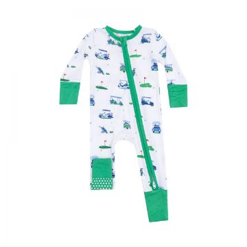 Picture of Angel Dear Vintage Golf Carts Blue Zipper Romper