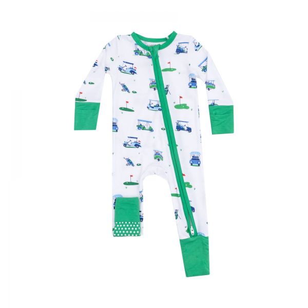 Picture of Angel Dear Vintage Golf Carts Blue Zipper Romper