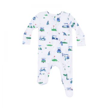 Picture of Angel Dear Vintage Golf Carts Blue 2 Way Zipper Footie