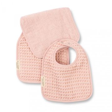 Picture of Reversible Bib + Burp Set Blush | Bella Tunno