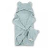 Picture of Hooded Towel + Wash Mitt Set Fog | Bella Tunno