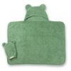 Picture of Hooded Towel + Wash Mitt Set Sea Foam | Bella Tunno