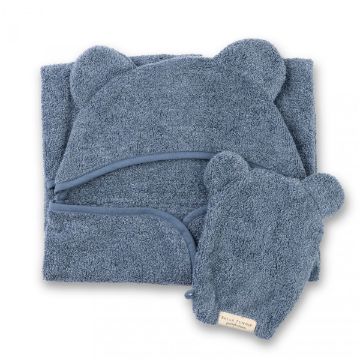 Picture of Hooded Towel + Wash Mitt Set Rain | Bella Tunno