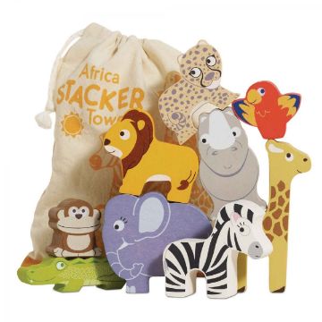 Picture of Africa Stacking Animals & Bag | Le Toy Van
