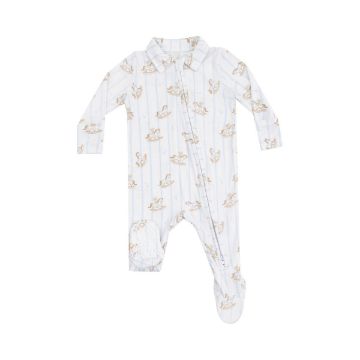 Picture of Angel Dear Vintage Rocking Horse Blue 2 Way Zipper Footie