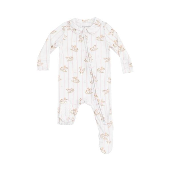 Picture of Angel Dear Vintage Rocking Horse Pink 2 Way Zipper Footie