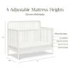 Picture of Liberty 4-in-1 Convertible Spindle Crib - Warm White | Namesake