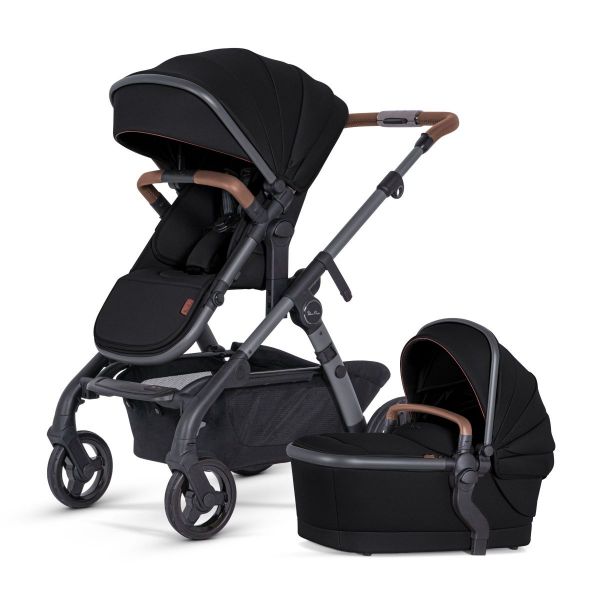 Picture of Wave 3 Complete Stroller System -  Seat, Bassinet, & Tandem Seat - Licorice | Silver Cross