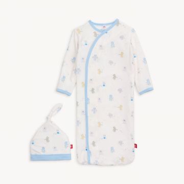 Picture of Magnetic Me Blue Baby Beats Modal Gown And Hat Set (0-3 Months)