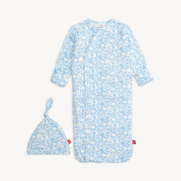Picture of Magnetic Me Blue Herds Of A Feather Modal Gown And Hat Set (0-3 Months)