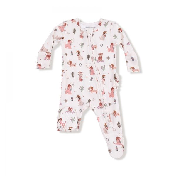 Picture of Angel Dear Cowgirl Dogs - Ruffle Back 2 Way Zipper Footie